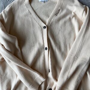 Men's Cream Cardigan Sweater